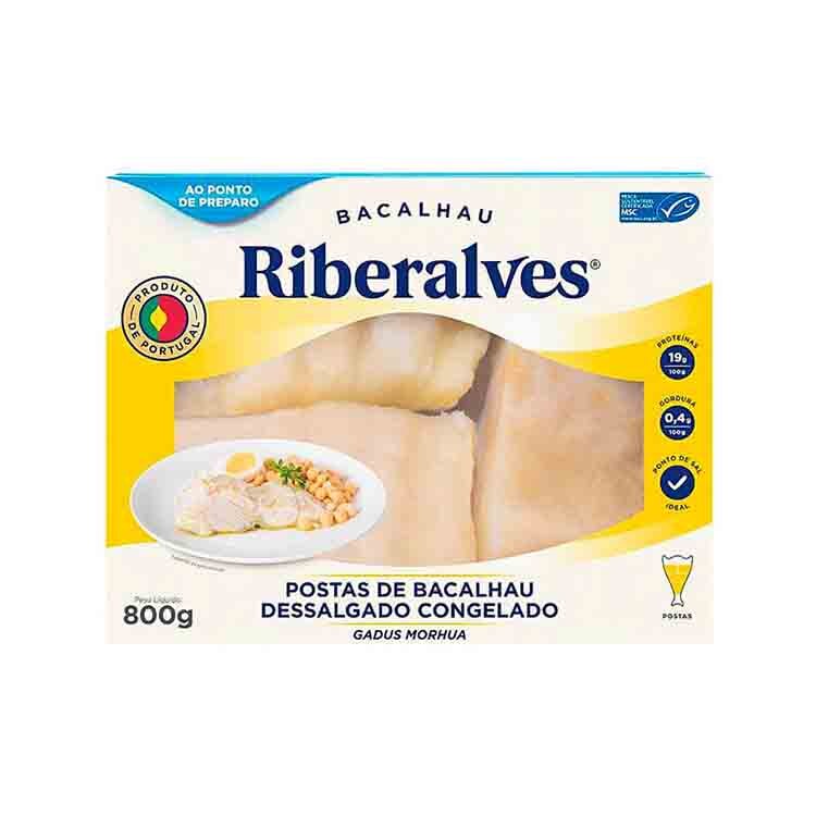 Postas de Bacalhau Riberalves Dessalgado 800g