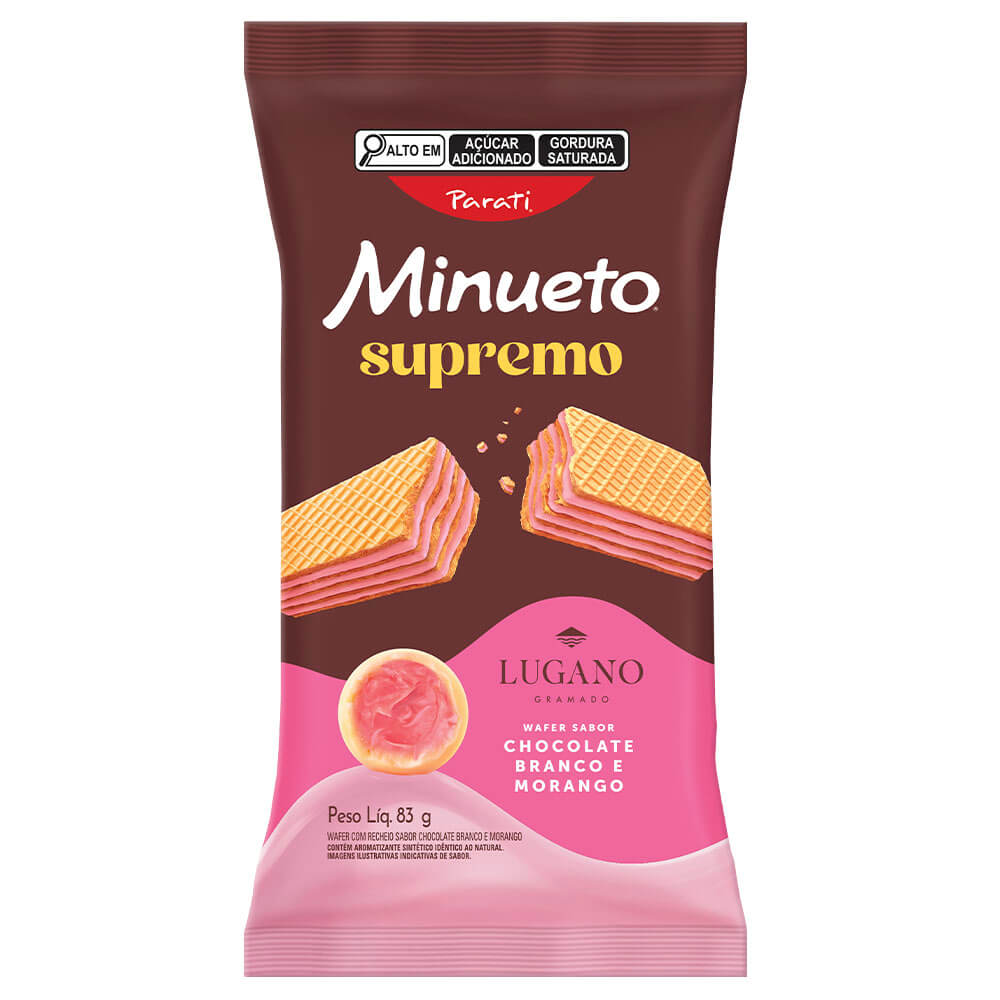 Wafer Minueto Supremo de Chocolate Branco e Morang